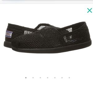 Sketchers BOBS Espadrille Black Lace Slip on 6.5